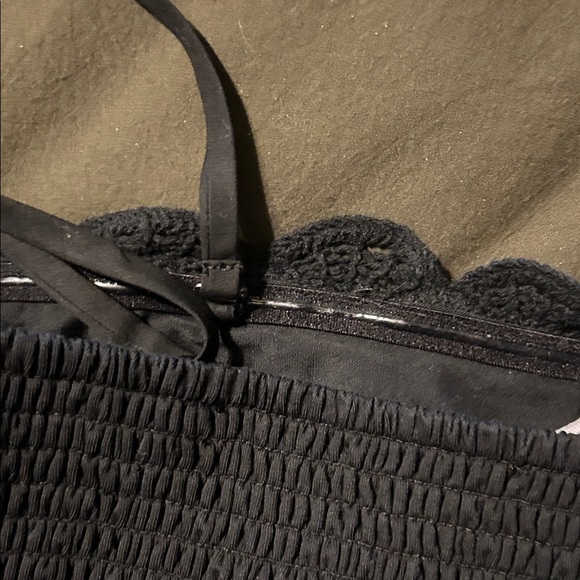 JCrew Black Lace Crop Top Bandeau Top - Picture 7 of 7